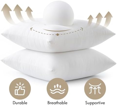 MIULEE 12x20 Pillow Inserts 4 Pack, 100% Virgin Fiber Filling Throw Pillows