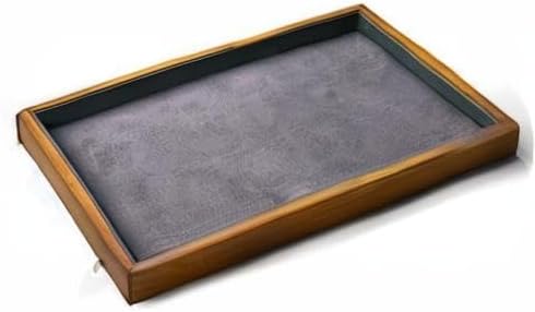 Wood Flat Jewelry Tray Stackable Jewelry Drawer Organizer Showcase Jewelry Holder / Grey Flat Tray