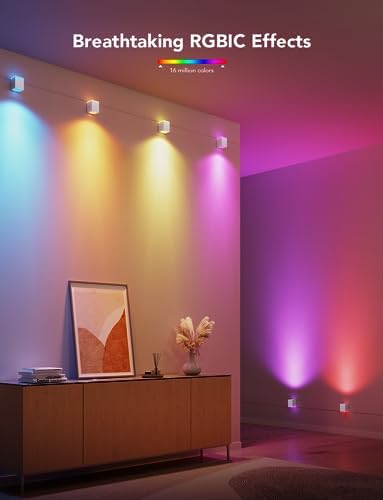 Govee Cube Wall Sconces, RGBIC LED Wall Light Works with Alexa, 15ft