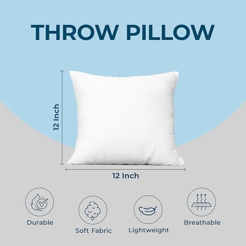 Utopia Bedding Throw Pillows, Decorative 12x12 Pillow Inserts, Set of 4
