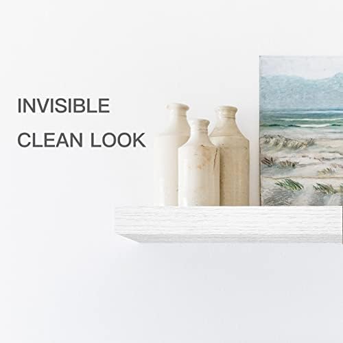 QEEIG Floating Shelves for Wall Small Shelf (White, Set of 4, 15.7" x 6.7")