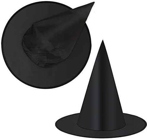 Elcoho 10 Pack Halloween Costume Witch Hat Accessory for Holiday Halloween Party, Black