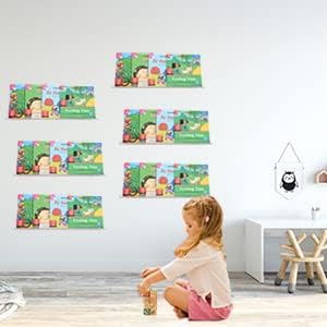 Sooyee 8 Pack Clear Acrylic Shelf, Invisible Floating Wall Ledge Bookshelf, Kids Book Display Shelves Wall