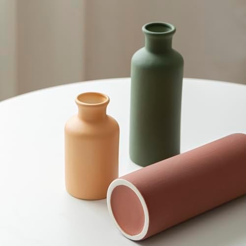 Modern Ceramic Vase / Green Mix / Set of 3