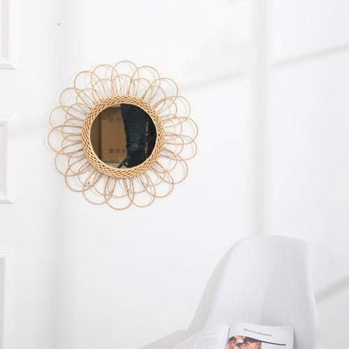 Rattan Sunflower Circular Wall Mirror