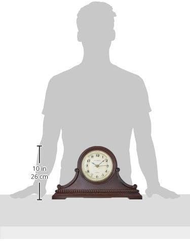 Mantel Clocks, Battery Operated, Silent Wood Table Clock with Westminster Chimes On The Hour, Solid Wooden Shelf