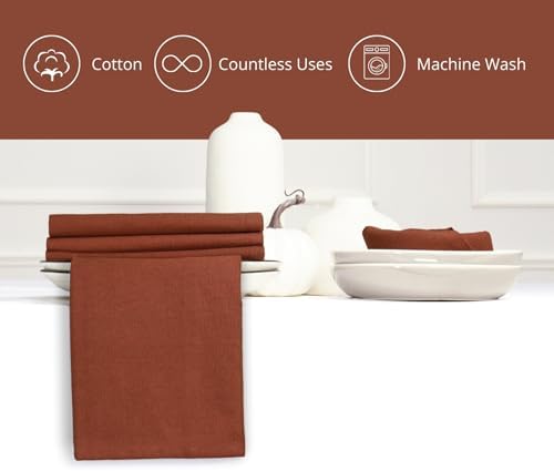 PurpleEssences Cloth Dinner Napkins 18x18 in Set of 6 - Rust
