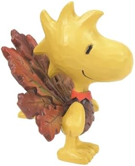 Enesco Peanuts by Jim Shore Harvest Woodstock in Turkey Costume Miniature Figurine- Stone Resin Hand Crafted Painted Collectible Thanksgiving Peanuts Snoopy Mini Figurines Home Decor Statue, 3.35 Inch