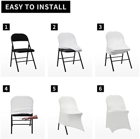 HAINARverS Folding Chair Covers for Wedding, 10PCS White