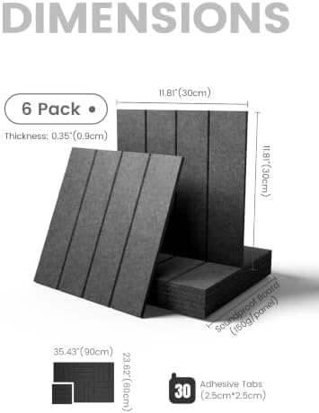 Fluxynara 36" x 24" Large Felt Bulletin Board, Charcoal Gray