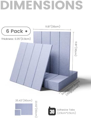 Fluxynara 36" x 24" Large Felt Bulletin Board, Soft Periwinkle