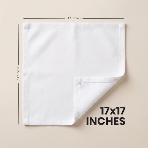 Bulk 288-Pack Cloth Napkins, 17 x 17, Wrinkle Resistant, Sturdy, White