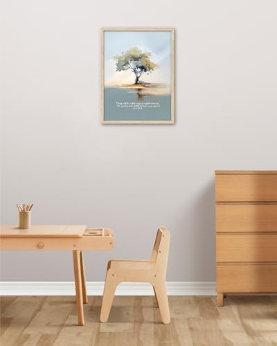 KensTro 12x16 Oak Framed Christian Wall Art, Oaks of Righteousness