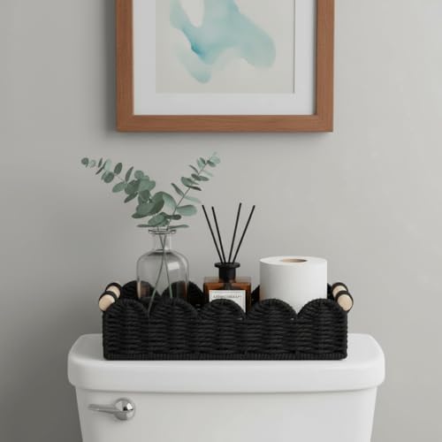CubesLand Toilet Paper Storage Basket Organizer, Small Wicker Decor Basket