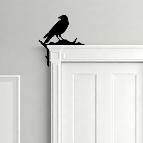 Jidecor Raven Door Corner Decor Gothic Metal Crow Wall Art 12 x 13.4 in