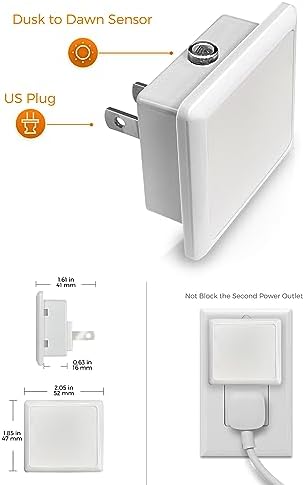 L LOHAS LED Night Light,Night Lights Plug into Wall, Dusk-to-Dawn Sensor