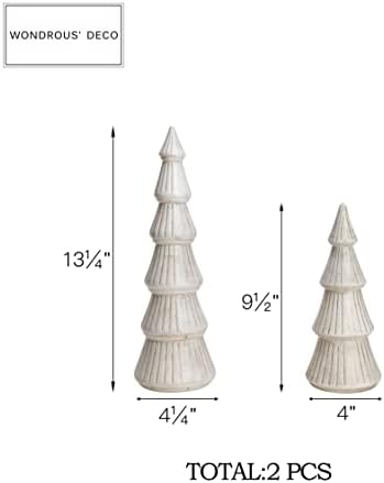 WONDROUS' DECO Wooden Christmas Tree Figurine Decor for Table Centerpieces