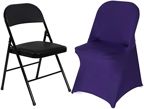 HAINARverS Folding Chair Covers for Wedding, 10PCS Purple