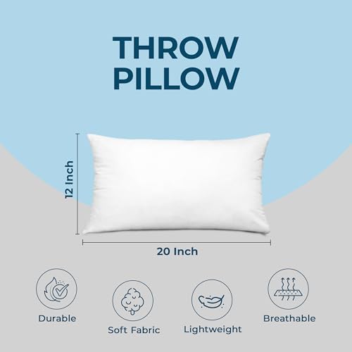 Utopia Bedding Throw Pillows, Decorative 12x20 Pillow Inserts, Set of 4