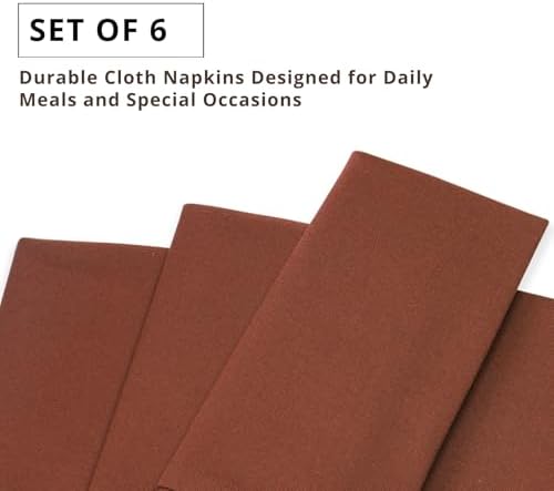 PurpleEssences Cloth Dinner Napkins 18x18 in Set of 6 - Rust