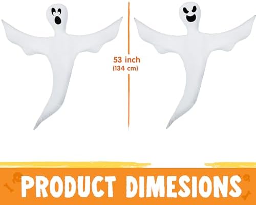 JOYIN Halloween 2 Pcs Tree Wrap Ghost Decoration Outdoor, 53” Bendable Flying Ghost for Trees Yard Lawn Garden Prop, Party Supplies, Haunted House Indoor Decor