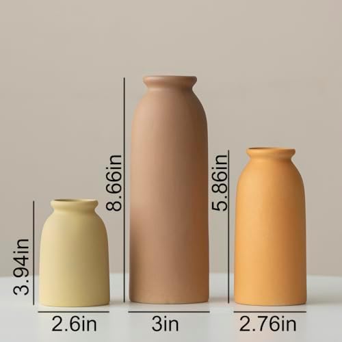 Ceramic Vase Set-3 / Brown Mix