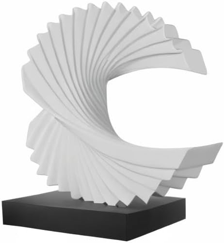 Abstract Statues / Modern Funky Wave Sea Ornament / White / Wave Statue