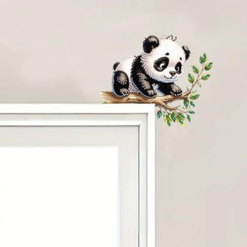 DIY Diamond Art Painting Animal Door Corner Decor, PVC Frame Signs with Black Cat Designs for Holiday Home, Festive Wall Hanging Gift for Family