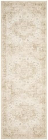 Garvee 2x6 Washable Runner Rug Non Slip Vintage Boho Beige Hallway Runner