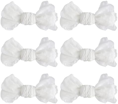 Nydotd 6pcs Cheesecloth Napkins 20 x 20 Inch Boho Dinner Napkins Wrinkled Rustic Linen Table Decorative Cloth Napkins for Wedding Party Baby Shower Family Everyday Use (White)