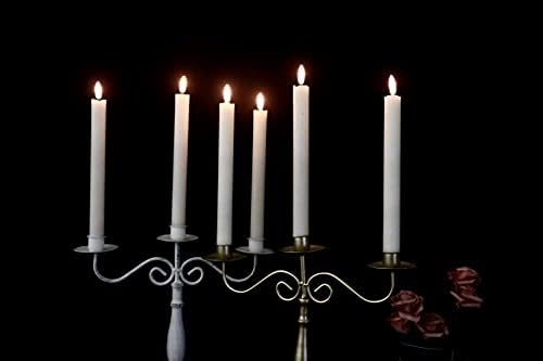 GenSwin Flameless Taper Candles LED Battery Operated Remote Timer White