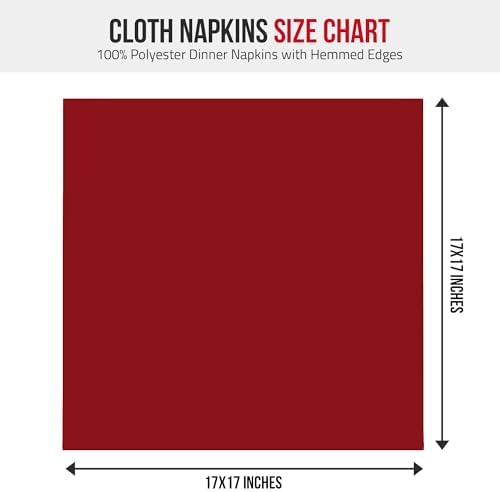 Utopia Home [12 Pack, Red] Cloth Napkins 17x17 Inches, 100% Polyester