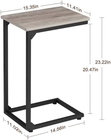 AMHANCIBLE C Shaped End Table Set of 2, Couch Side Table that Slide Under