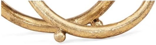 . Eternal Loop Metal Art Abstract Sculpture. This Unique Accent Piece Symbolizes an Unending / Gold