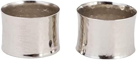 ITOS365 Handmade Round Hammered Silver Napkin Rings Holder for Dinning Table Parties Everyday, Set of 12