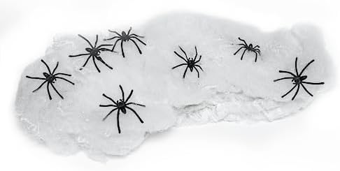 Halloween Spider Web Decoration, 1500 Sqare Feet & Plastic Spiders, Halloween Party Supplies, Spider Webs (Extra Large, 1500 Sq Feet)