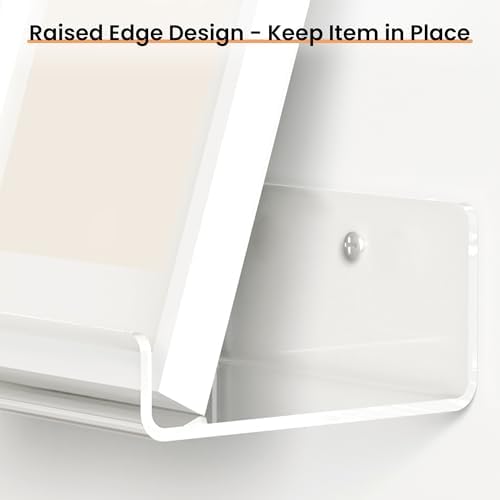 upsimples 15" x 6" Acrylic Shelves for Wall Storage and Organizer, 4 Pcs