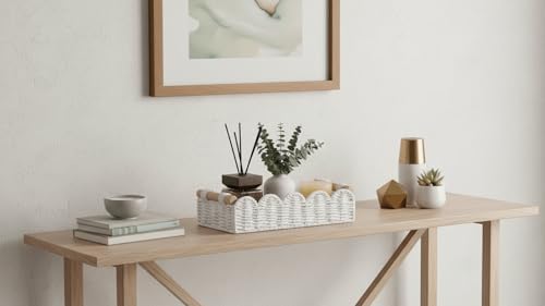 CubesLand Toilet Paper Storage Basket Organizer, Small Wicker Decor Basket