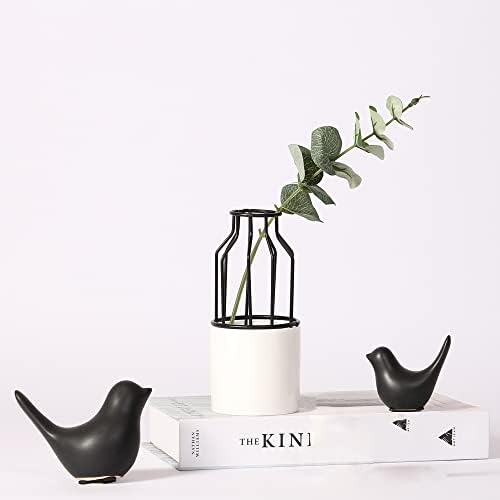 FANTESTICRYAN Small Birds Statues Home Decor, Modern Style, Black, S&L