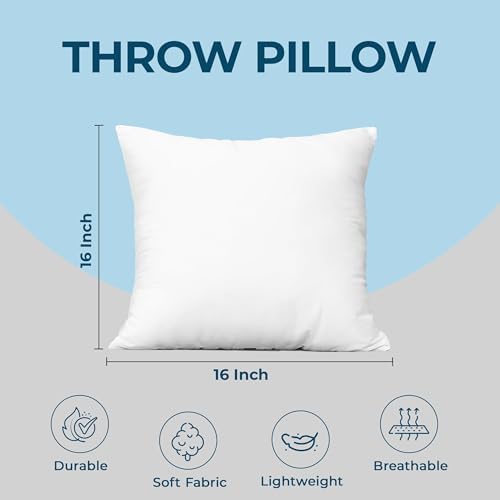 Utopia Bedding Throw Pillows, Decorative 16x16 Pillow Inserts, Set of 4