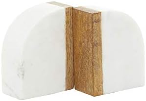 Marble Decorative Bookends lbs Non Skid Bookends / White / 5 Inch / Set of 2