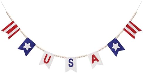 GreenD 4th of July Decorations 9.84FT 4th of July Garland Red White and Blue Garland with American Flag Style Patriotic Garland July 4th Decor Memorial Day Independence Day Mantel Wall Party Decor