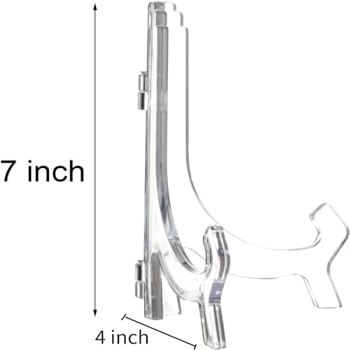 Acrylic Easel Stand Display Stand Plate Holder for Display Photo Picture / Clear / 7 Inch / Set of 6