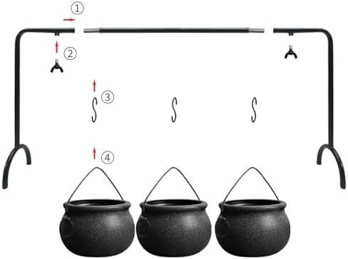 Halloween Decorations Indoor, 3 Pack Witches Cauldron Serving Bowls on Rack
