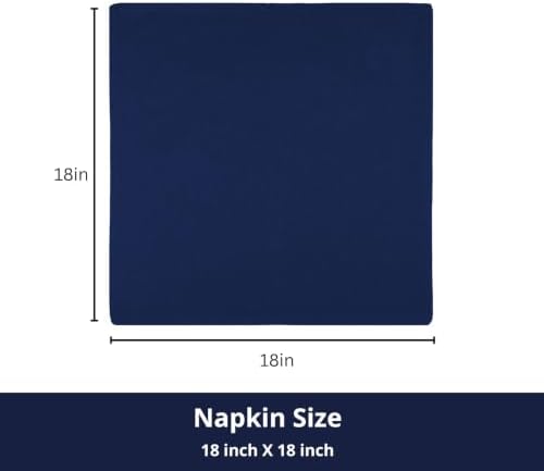 PurpleEssences Cloth Dinner Napkins 18x18 in Set of 12 - Navy Blue