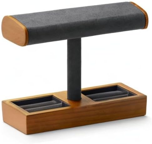 Oirlv Solid Wood Watch Stand,Watch Organizer Holder for Men(Grey)