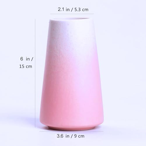 Modern Vases / 6" Pink Ceramic vase for Flower / Gradient Pink / Small