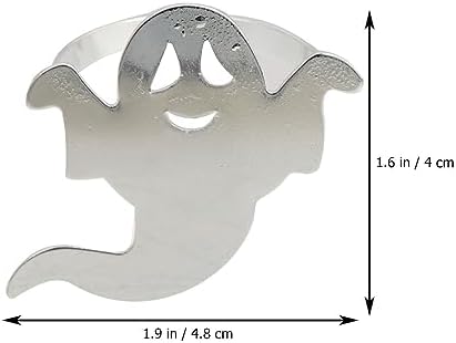 Luxshiny 4pcs Halloween Ghost Napkin Alloy Napkin Holders for Festive Dining Table Decor Creative Ghost-Shaped Tableware for Halloween Parties Gatherings