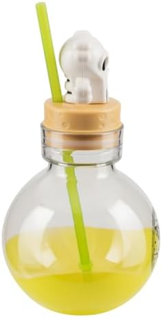 COOL GEAR 30 oz Potion Bottle with Removable Lid and Straw | Durable, BPA-Free Plastic Halloween Water Bottle with Spooky Design for Trick-or-Treating, Parties or Everyday Use (Green/Skull)