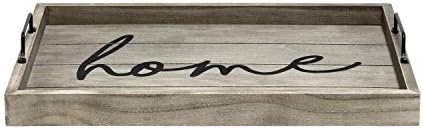 Elegant Designs HG2000-RGH Decorative Wood Serving Tray w/Handles, 15.50" x 12", Home